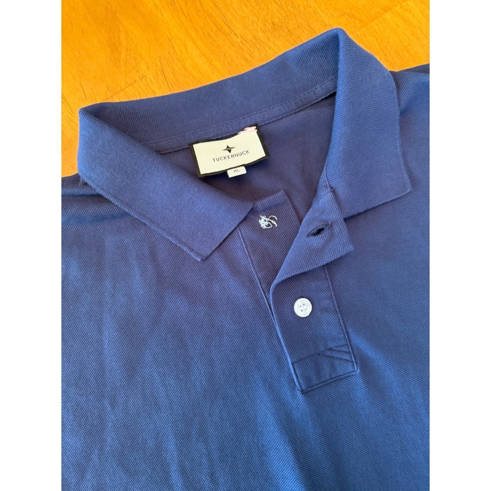 Tuckernuck Womens XL Navy Blue Cotton Pique Short Sleeve Polo Dress As Is